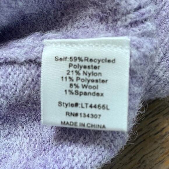 Line & Dot Lila Sweater Mock Neck Long Sleeve Ribbed Wool Blend Women's Small - Picture 10 of 12